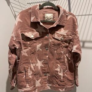 Altar'd State Pink Star Jean Jacket